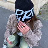 Main Logo Jacquard Beanie I Black