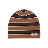 STRIPED EMBROIDERY BEANIE – MOCHA (PRE ORDER 2 WEEKS)