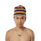 STRIPED EMBROIDERY BEANIE – MOCHA (PRE ORDER 2 WEEKS)