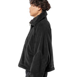 RIPPLE HALF ZIP FLEECE PULLOVER – BLACK
